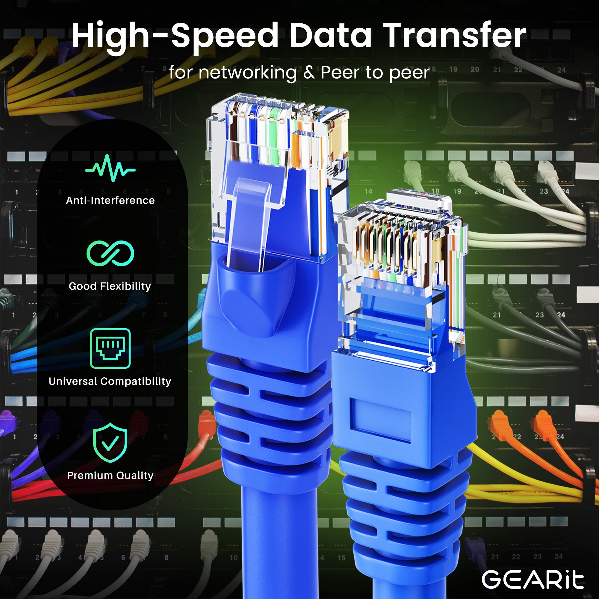 GearIT Cat6準拠 LANケーブル/パッチケーブル1.5m 20本パック GearIT Cat6準拠 LANケーブル/パッチケーブル1.5m 20本パック