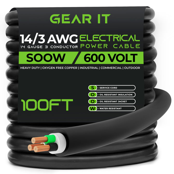 14/3 SOOW OFC Power Cable 600V Electric Wire - GearIT