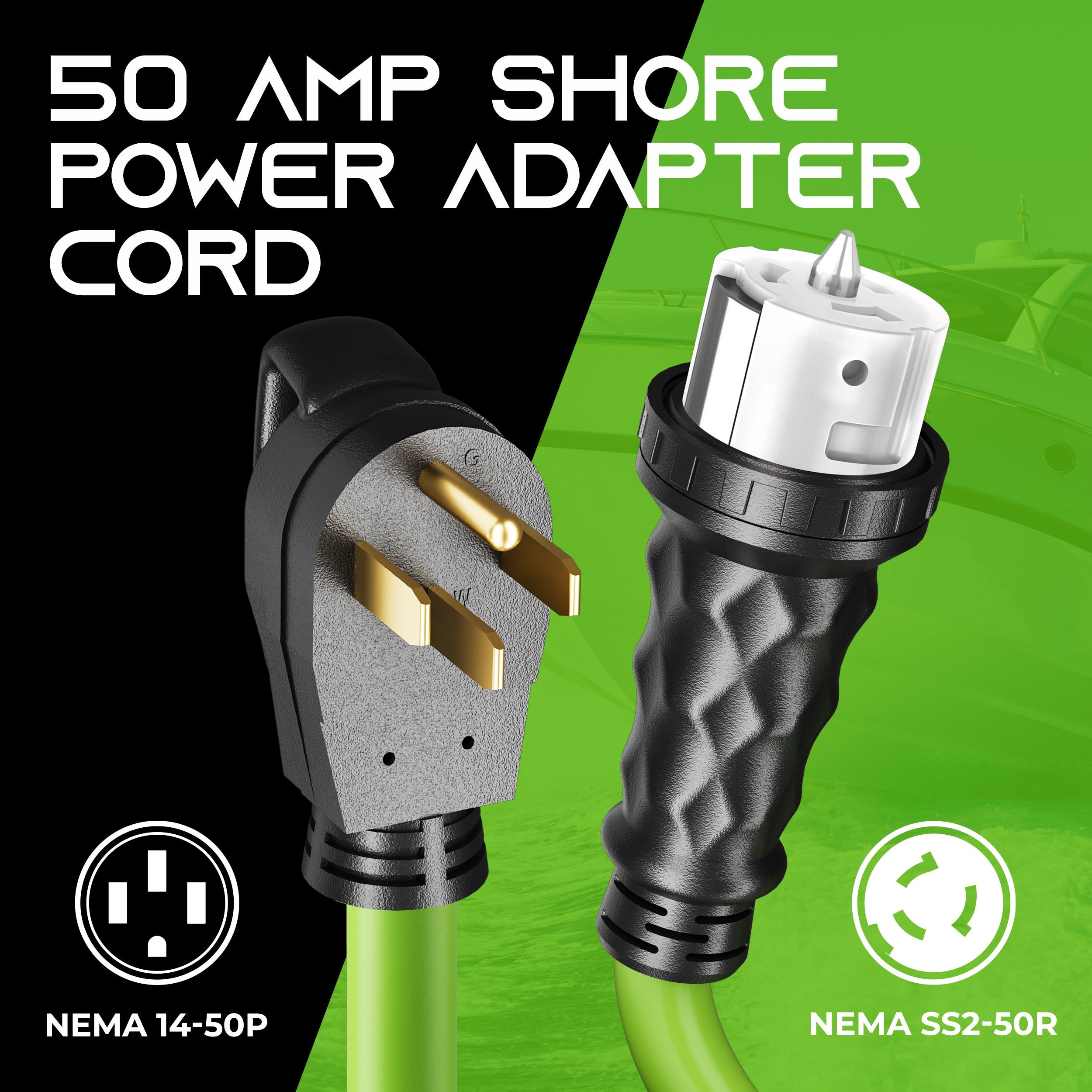 50 Amp NEMA 14 50P To SS2 50R Adapter Extension Cord Cable 1 5 Feet 50-amp-nema-14-50p-to-ss2-50r-adapter-extension-cord-cable-1-5-feet