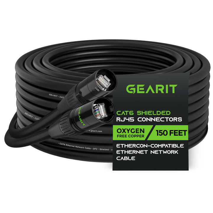 CAT6 EtherCON Cable for Pro Audio, Black - GearIT