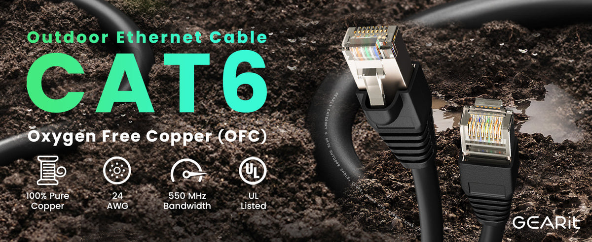 Outdoor Cat6 Ethernet Cable with Oxygen-Free Copper