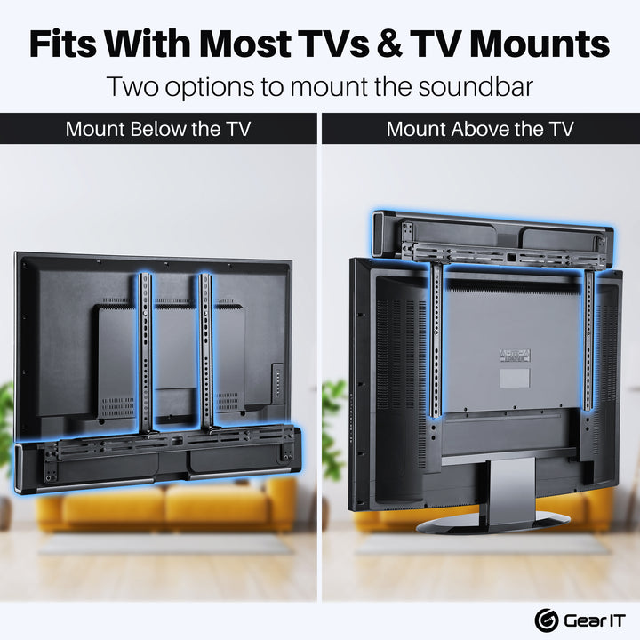 GearIT Soundbar TV Mount Bracket (Up to 22 lbs) - GearIT