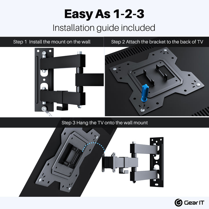 TV Wall Mount for 23-43inch TVs (Up to 66 lbs) GearIT