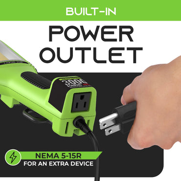 3000 Lumens COB LED Work Light with Long Extension Cable, Green