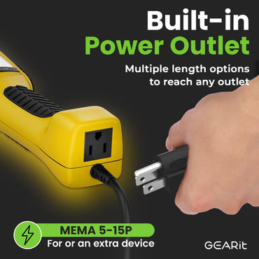 1200 Lumen COB LED Work Light with Long Extension Cable, Yellow