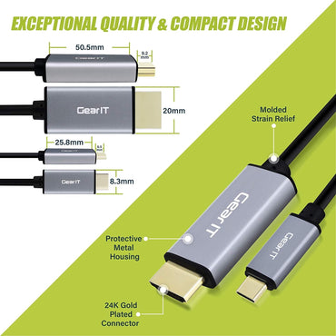 USB-C to HDMI Cable - Compatible with MacBook Pro, MacBook Air, iPad Pro