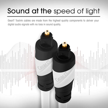 GEARit fiber optic TOSLINK cable for clear digital audio from TV to soundbar