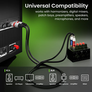Dual XLR Female to Dual RCA Male Cable