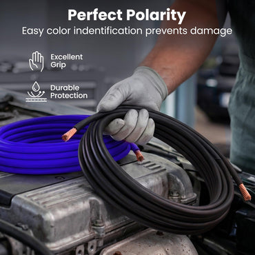 GEARit 8 Gauge CCA Wire – 8 AWG Copper Clad Aluminum Power & Ground Amp Battery Cable, Black / Red / Blue, 10–50 ft, Single or Pair