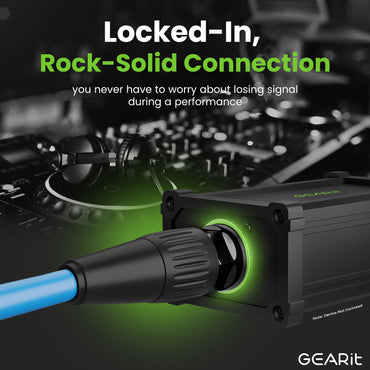 GEARit Shielded Cat6 EtherCON Cable – Locking RJ45 Ethernet for Pro Audio, Dante, DMX & Stage Lighting, Black or Blue, 3–300 ft
