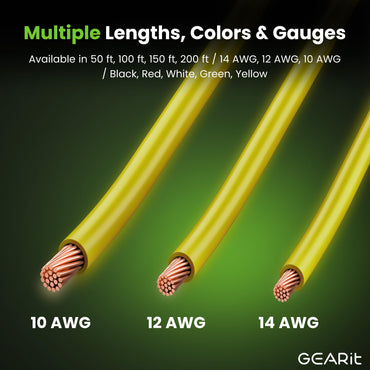 Color_Yellow | GEARit 10 AWG THHN copper building wire, yellow, detail 11