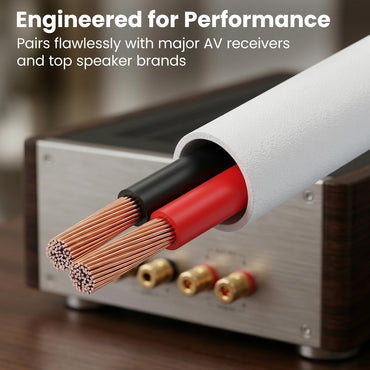 12 AWG In Wall Speaker Wire - CL2 Rated - Oxygen Free Copper (OFC), White
