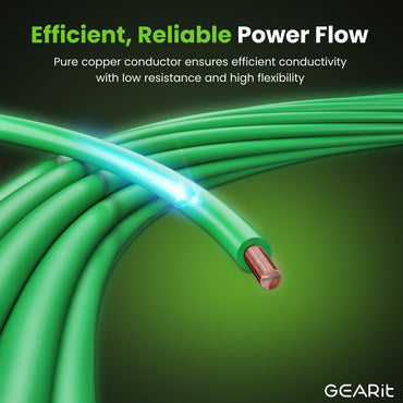 Color_Green | GEARit 14 AWG THHN copper building wire, green, detail 1