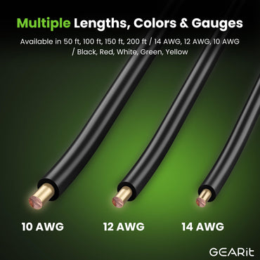 Color_Black | GEARit 14 AWG THHN copper building wire, black, detail 7