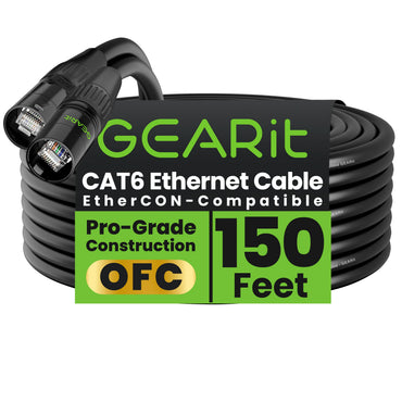 CAT6 Shielded EtherCON Cable, Black