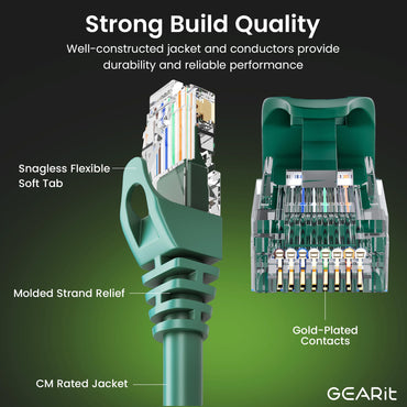 Flexible Soft Boot Cat6 Ethernet Patch Cable, Green