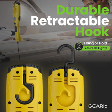 1200 Lumen COB LED Work Light with Long Extension Cable, Yellow