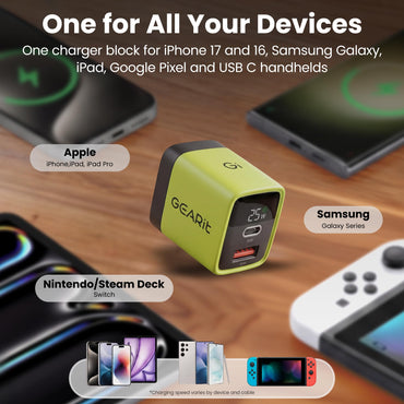 GEARit Lifestyle Series - 35W USB C GaN Charger 2 Port w/ Smart Display