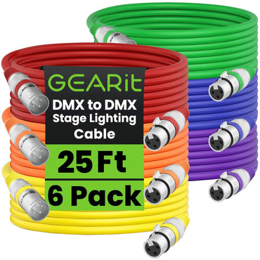 DMX Extension Cable for Stage Lighting 6-Pack