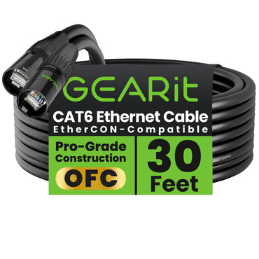 CAT6 Shielded EtherCON Cable, Black