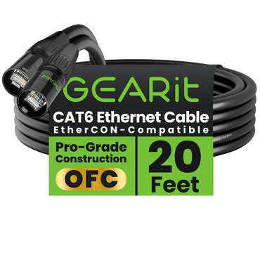CAT6 Shielded EtherCON Cable, Black