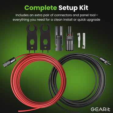 10AWG Solar Panel Extension Cable - Solar Panel Wire with Adapter Tool Kit