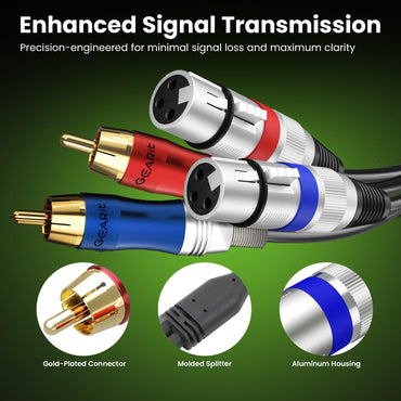 Dual XLR Female to Dual RCA Male Cable