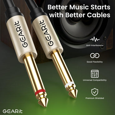 XLR Male to Dual 1/4 inch Cable Splitter Adapter Cord TS Mono Stereo