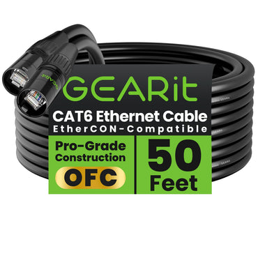 CAT6 Shielded EtherCON Cable, Black