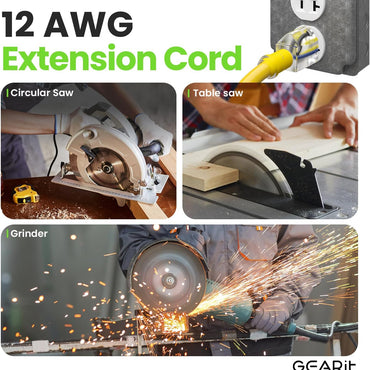 12 AWG extension cord for circular saw, table saw and grinder