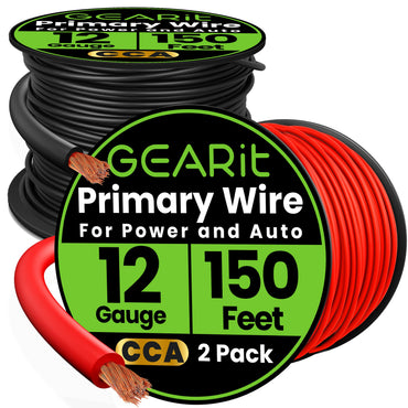 12 Gauge Power Ground Electrical Wire Copper Clad Aluminum Single Conductor 2 Primary Colors