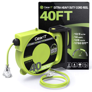 12AWG Retractable Cord Reel with Ceiling Mount, 40 Feet