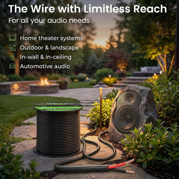 10 AWG Direct Burial Outdoor Speaker Wire - CL3 Rated - Oxygen Free Copper (OFC), Black