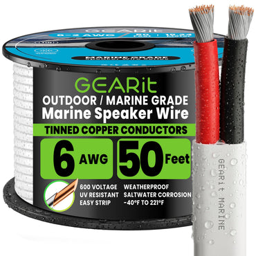 Gauge_6 AWG | GEARit 6 AWG tinned copper marine wire, 6/2 duplex, 50 ft