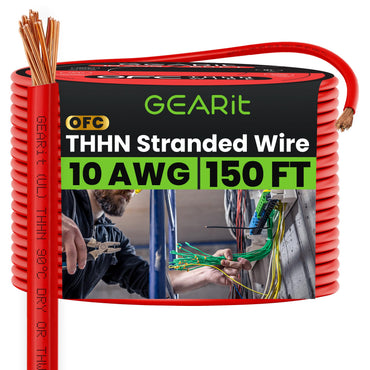 Color_Red | GEARit 10 AWG stranded THHN wire, red, 150 ft spool