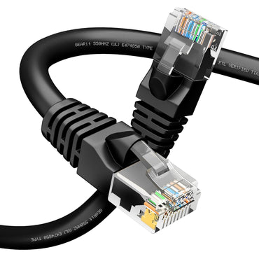 GEARit Cat6 Patch Cables 1 Foot Cat 6 Ethernet Cable 1-Pack Black