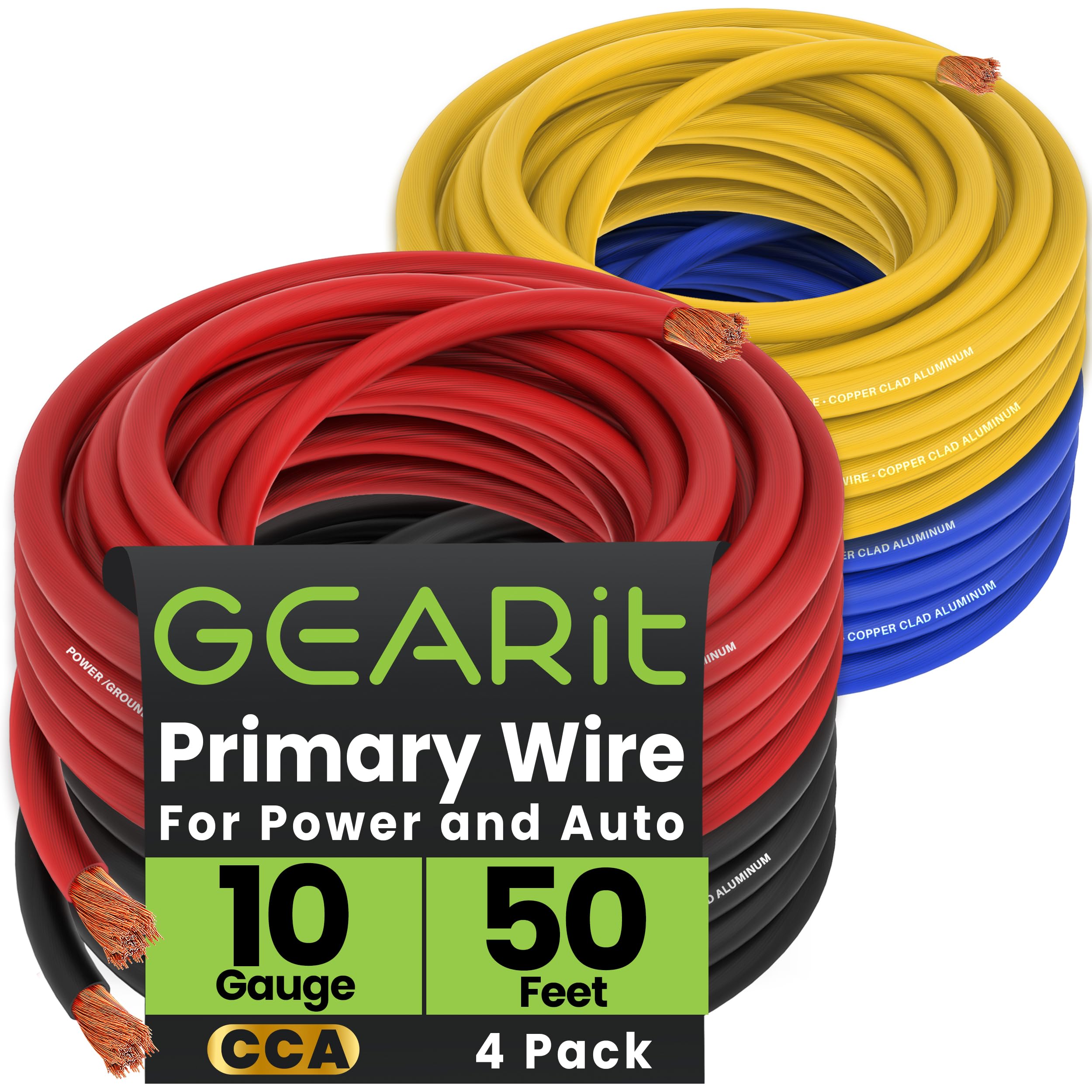 10 Gauge Power Ground Electrical Wire Copper Clad Aluminum Single
