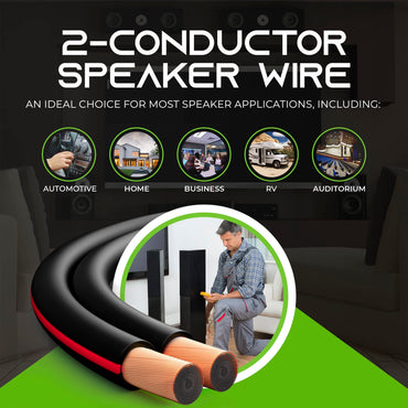 2-conductor speaker wire for home, auto and stereo audio