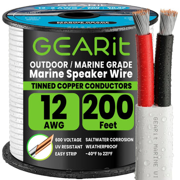 Gauge_12 AWG | GEARit 12 AWG tinned copper marine wire, 12/2 duplex, 200 ft