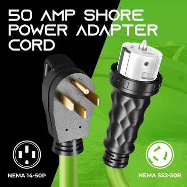 50 Amp NEMA 14-50P to SS2-50R Adapter Extension Cord Cable, 1.5 Feet