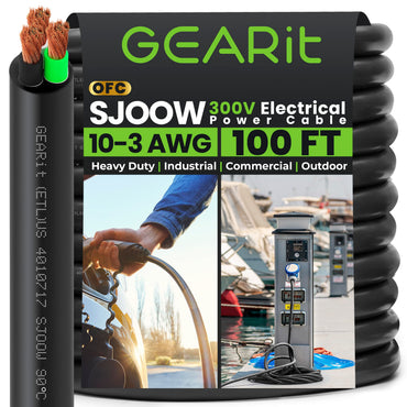Conductors_3-Conductor | GEARit 10/3 AWG SJOOW portable power cord 100 ft, 300V