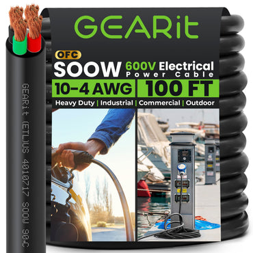 Conductors_4-Conductor | GEARit 10/4 AWG SOOW portable power cable 100 ft, 600V