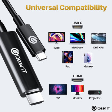 USB C to HDMI Cable - 4K@60Hz, Thunderbolt 3/4 Compatible, 6.6 Feet