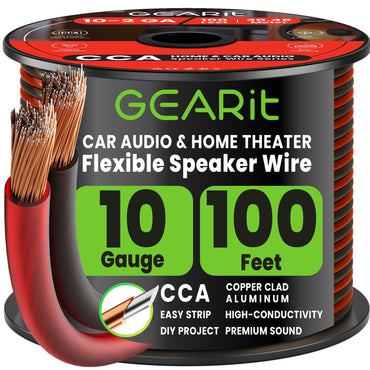 10 Gauge Speaker Wire CCA - Copper Clad Aluminum, Translucent