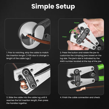 Simple setup: strip, crimp, shrink