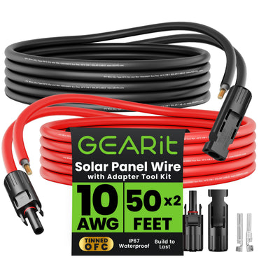 10AWG Solar Panel Extension Cable - Solar Panel Wire with Adapter Tool Kit
