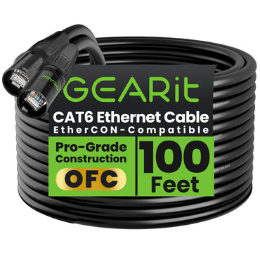 CAT6 Shielded EtherCON Cable, Black