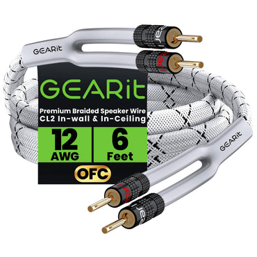 12 AWG Speaker Wire Cable with Banana Plugs