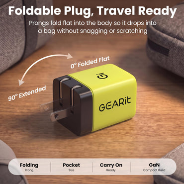 GEARit Lifestyle Series - 35W USB C GaN Charger 2 Port w/ Smart Display