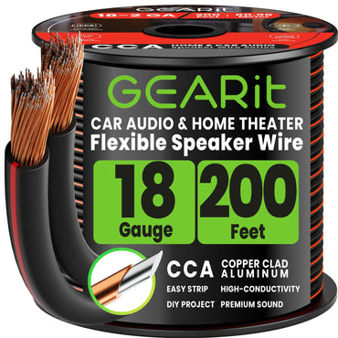 18 Gauge Speaker Wire CCA - Copper Clad Aluminum - Home Theater, Car Speakers & More